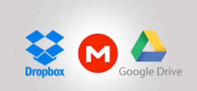 Dropbox, Mega and Google Drive